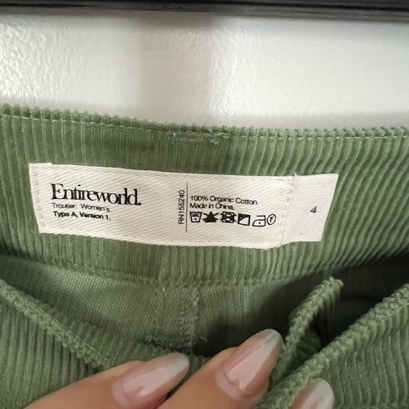 Green corduroy Entire World pants - Picture 2 of 5